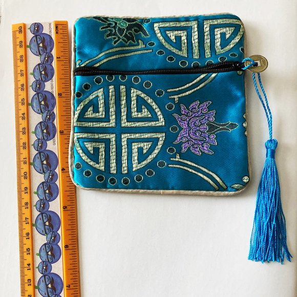 3/30 Ethnic Blue Tassel Coin Bag - Picture 5 of 6